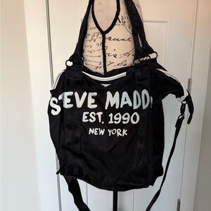 Steve Madden Large Black and White Logo Tote/Shoulder Bag